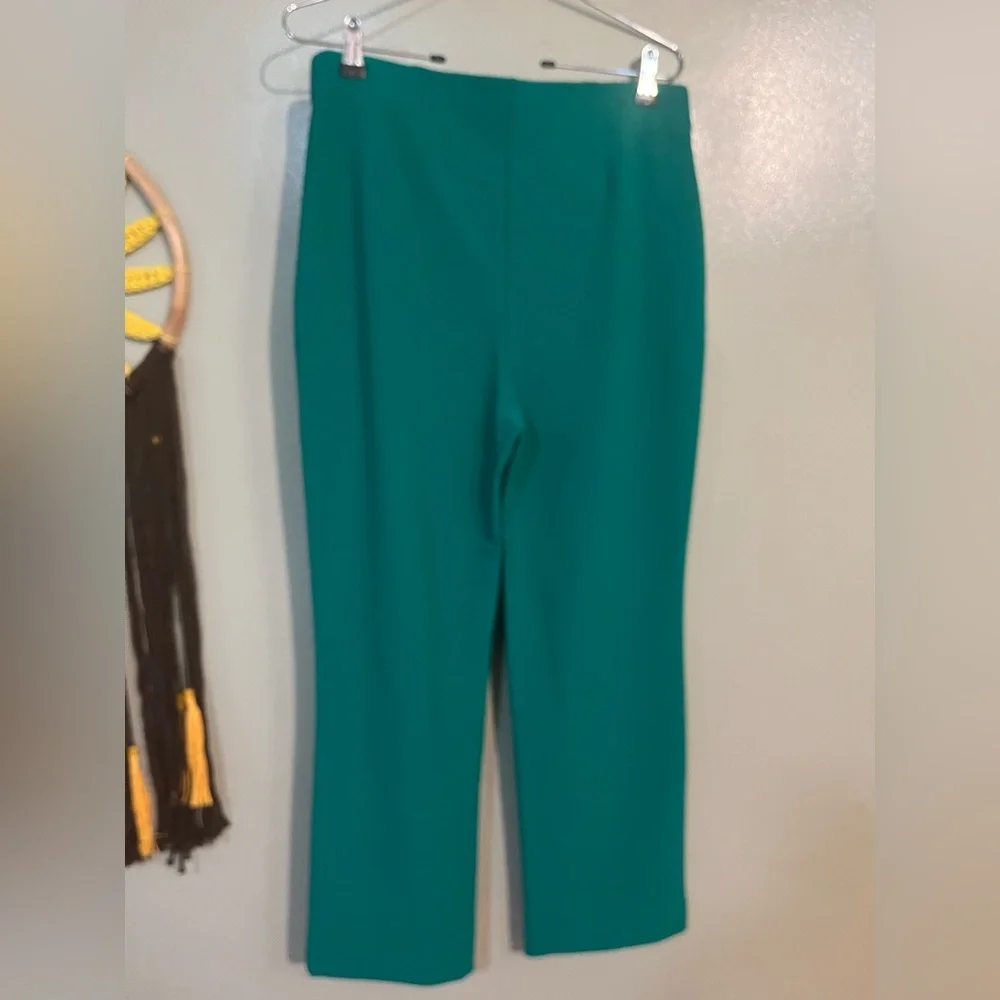 Boston Proper Elegant Green Women's Pants Crop Straight Nylon M Stretchy NWT